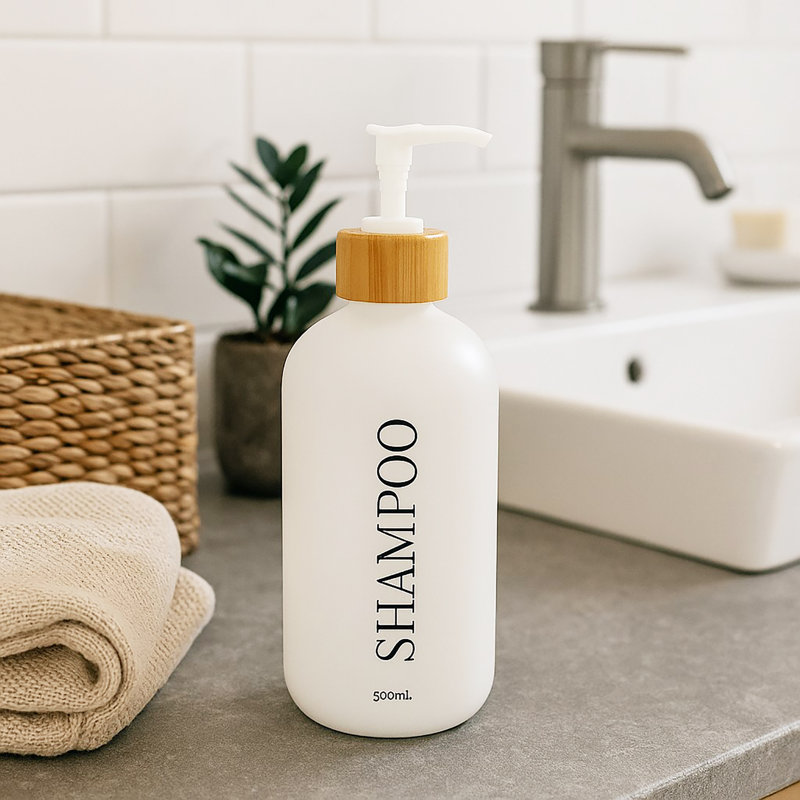 Matte White Shampoo Dispenser 17 fl (500ml), White