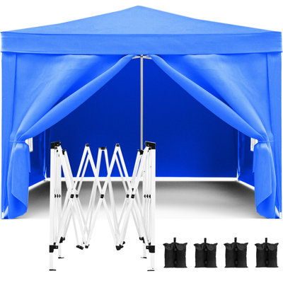 Auvent de jardin portatif 10 pi x 10 pi avec 4 parois latérales amovibles - Ez Pop Up pour l'extérieur, la plage, le camping, les événements de tentes de mariage en tissu coupe-vent, le blocage du camping,
