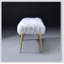 Luxueux banc en fausse fourrure avec pieds en métal doré, parfait pour une décoration intérieure élégante et des sièges confortables