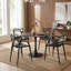 Ensemble de salle à manger 5 pièces de style Mid-Century moderne avec plateau en panneau de fibres à densité moyenne et piédestal en métal, 4 chaises-2066231295-2066231292