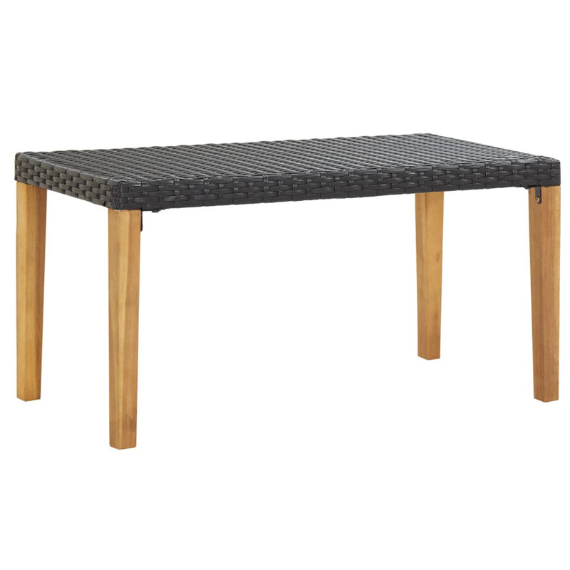 Aidi Wicker Outdoor Bench, Black