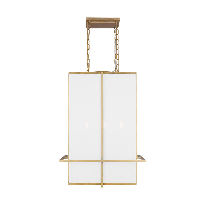 Lustre lanterne 4 lumières Camborne Dresden, Bord de mer doré, H 16,3 po x l 36 po x P 36 po