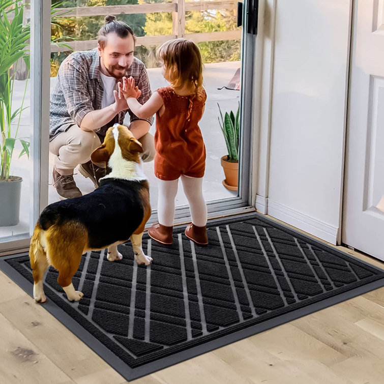 Wobna Non-Slip Indoor Doormat Wrought Studio Color: Brown, Mat Size: 24 W x 36 L