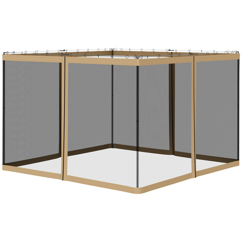 Filet de remplacement en filet latéral de remplacement pour abris de jardin et tentes à auvent avec fermetures à glissière Outsunny 10 pi x 10 pi, paroi latérale seulement, beige