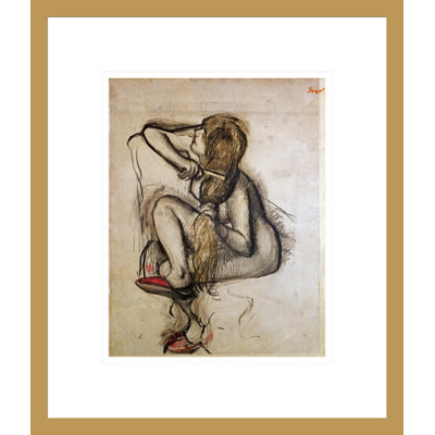 «Woman Combing Her Hair» par Edgar Degas, impression giclée encadrée