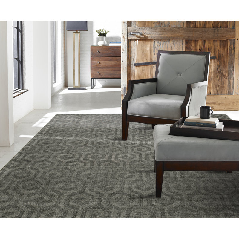 Geometric Area Rug in Gray, Runner 2'6" x 10'