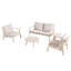 Solid Acacia Wood Garden Sofa Set With Coffee Table, Outdoor Patio Lounge Furniture-979454067