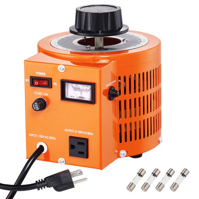 VEVOR 1000VA Auto Variable Voltage Transformer, 15.3 Amp, 110V Input 0-130V Output AC Voltag