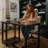 Martha Stewart Rayna Upholstered Swivel Home Office Chair with Flared Arms-125008714-125009773-125008712