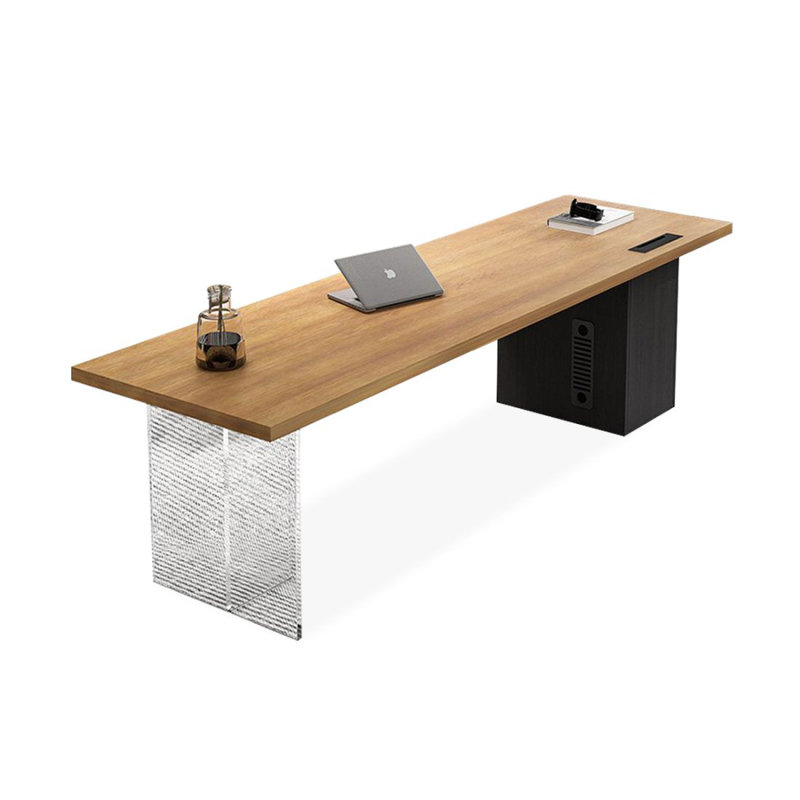 Bureau et bibliothèque intégrés modernes et simples, H 29,53 po x l 94,49 po x P 35,43 po, Noir