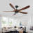 62 Inch Wood Ceiling Fan No Light With Remote Control-1840959853