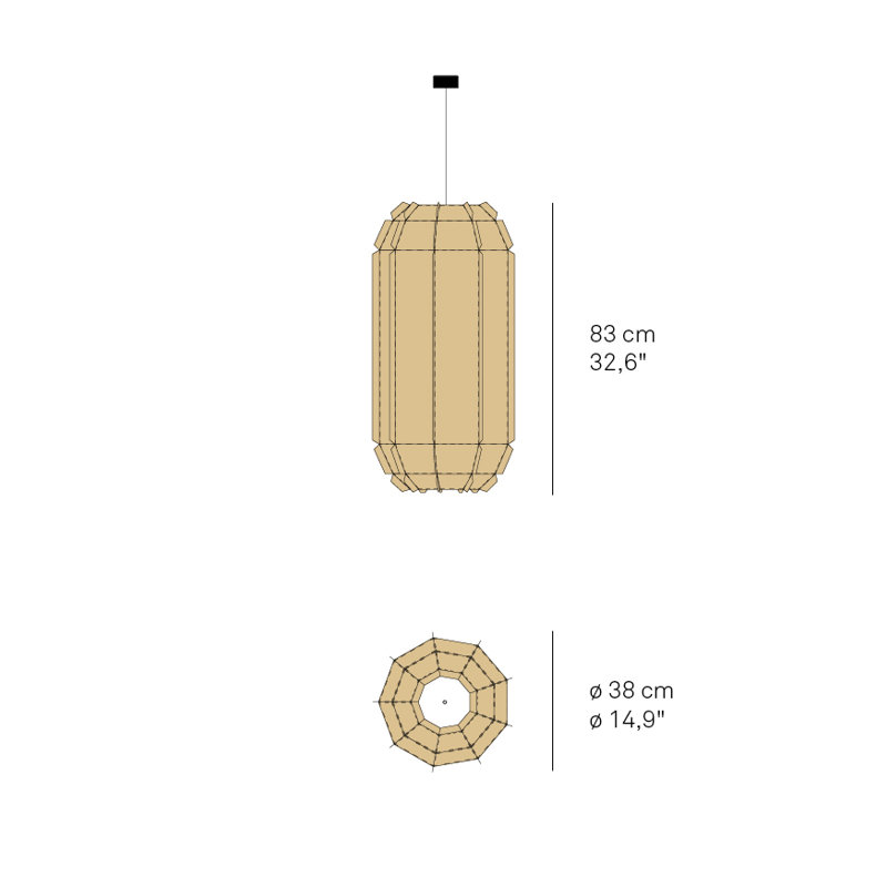 Stitches 1 - Light Pendant, Pale Rose, E26/Medium (Standard)
