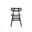 Ensemble de 4 chaises de salle à manger Oliver noir et canne avec sièges rembourrés gris Oliver-72064405