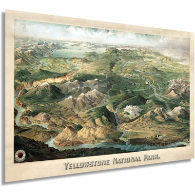 «1904 Yellowstone National Park Map», art mural sur papier