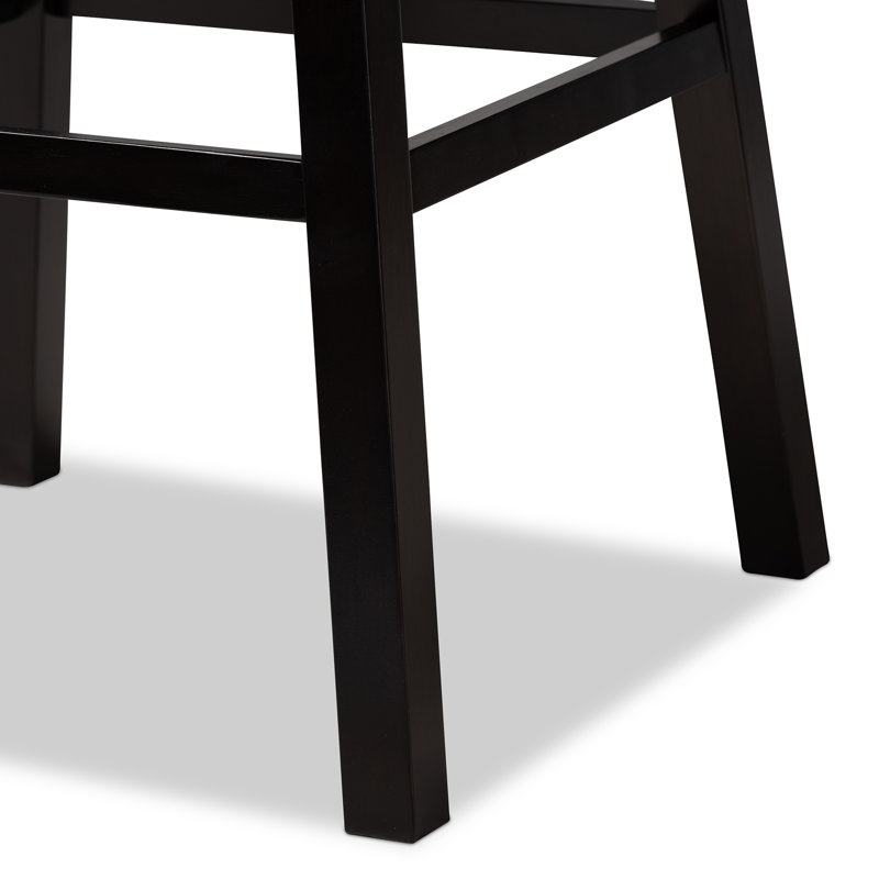 Tabouret de bar pivotant en bois massif de 31 po Thelonius, Gris clair, Wengé