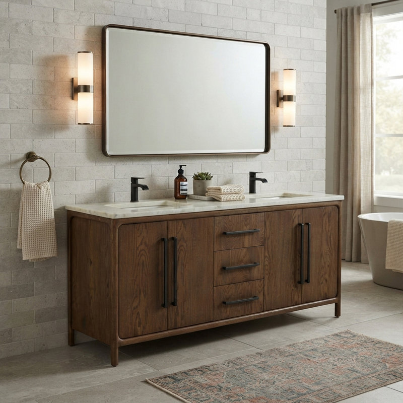 Freestanding Standard With Marble Top, 72 2D