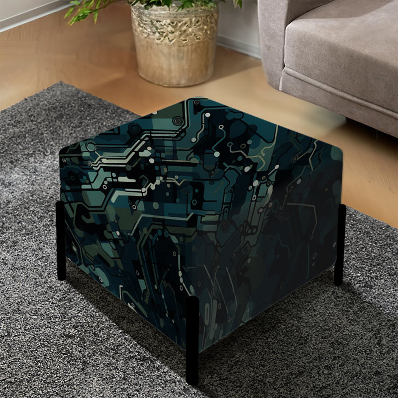 Cyber Camo Nexus - Repose-pieds carré abstrait