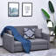 Ensemble de 2 coussins décoratifs en mélange de coton bleu rétro-122942415