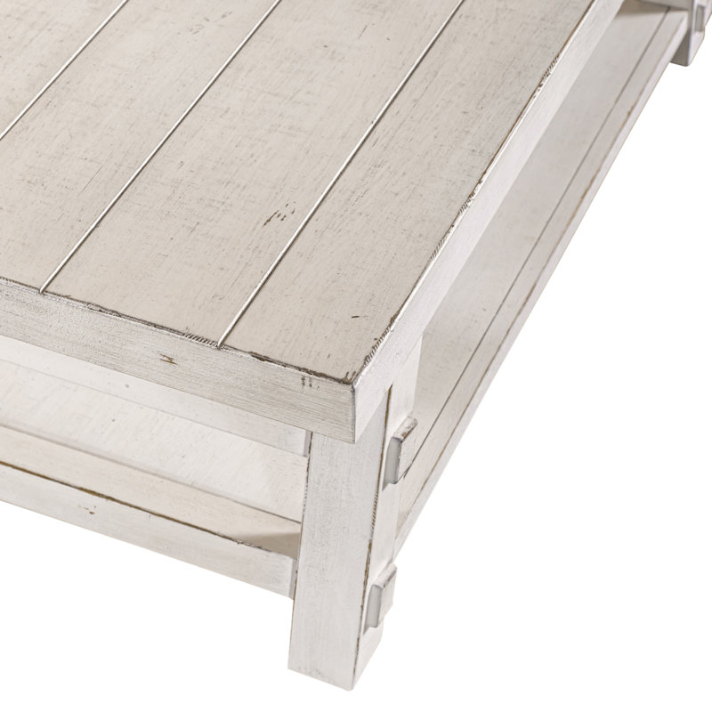 Bettee Solid Wood Coffee Table, Flea Market White