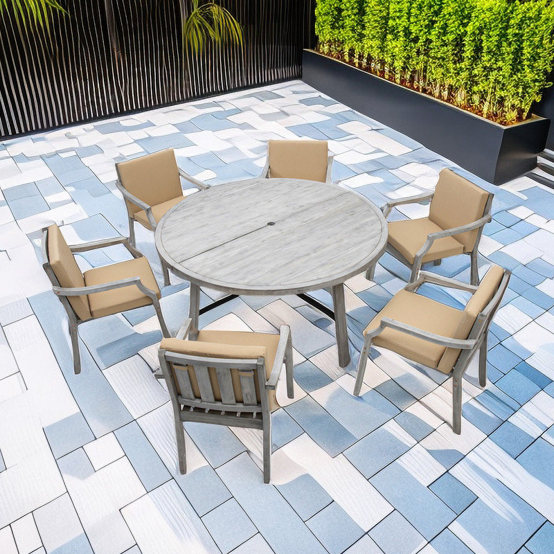 Rosalind Wheeler 6 - Person Rectangular Outdoor Dining Set - Wayfair Canada
