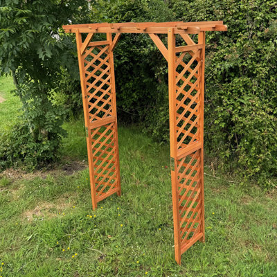 160cm W x 42cm D Solid Wood Arbour in Tan