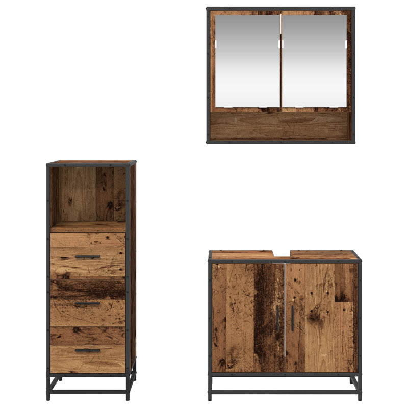 Bathroom Furniture Suite, Dark Wood