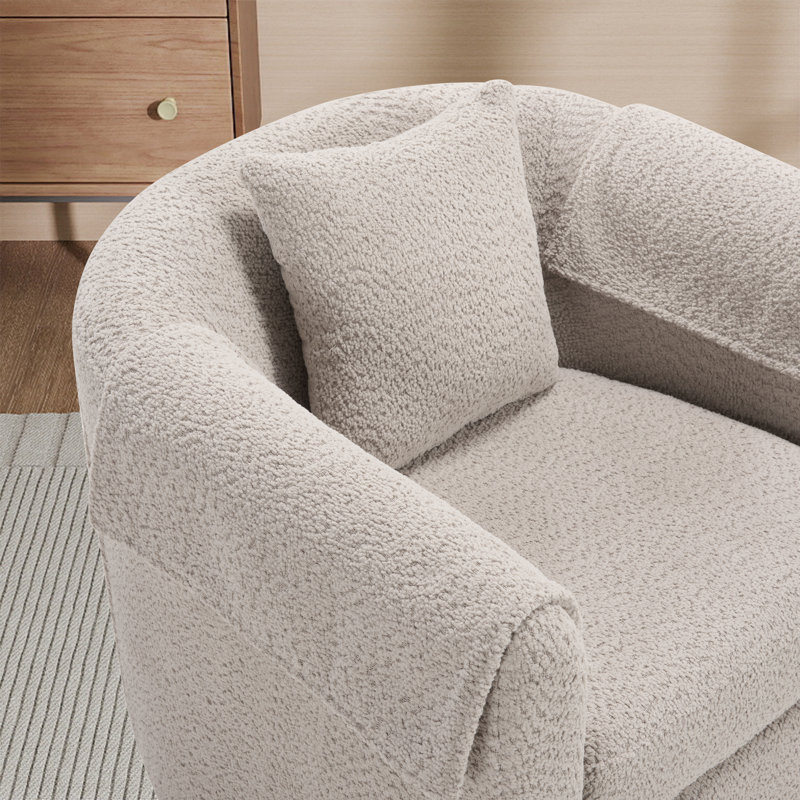 Fauteuil d'appoint pivotant avec repose-pieds en chenille, Gris