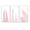 «Blush Pinkeucalyptus and Palm Branches», peinture sur toile flottante 3 pièces
