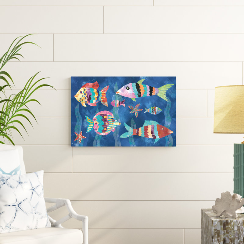 Boho Reef Fish III par Wild Apple Portfolio - peinture sur toile tendue, H 12 po x l 18 po, Toile tendue, Sans cadre