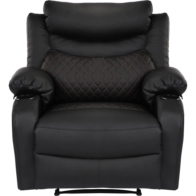 Fauteuil inclinable manuel standard de 36,43 po, Velours noir