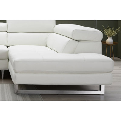 Antalya 2 - Piece Upholstered White Sectional