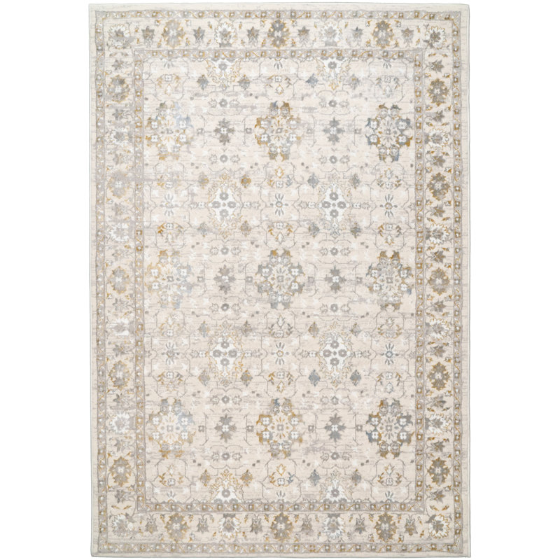 Lakena 12586-195 IVOIRE / GRIS / BLEU, Rectangle 5 pi 3 po x 7 pi