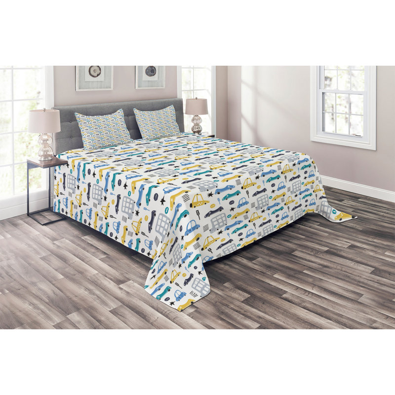 Polyester Coverlet, King Bedspread + 2 Shams