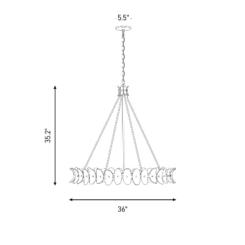 Monarch 8-Light Chandelier in Champagne Mist with Coconut Shell by Breegan Jane