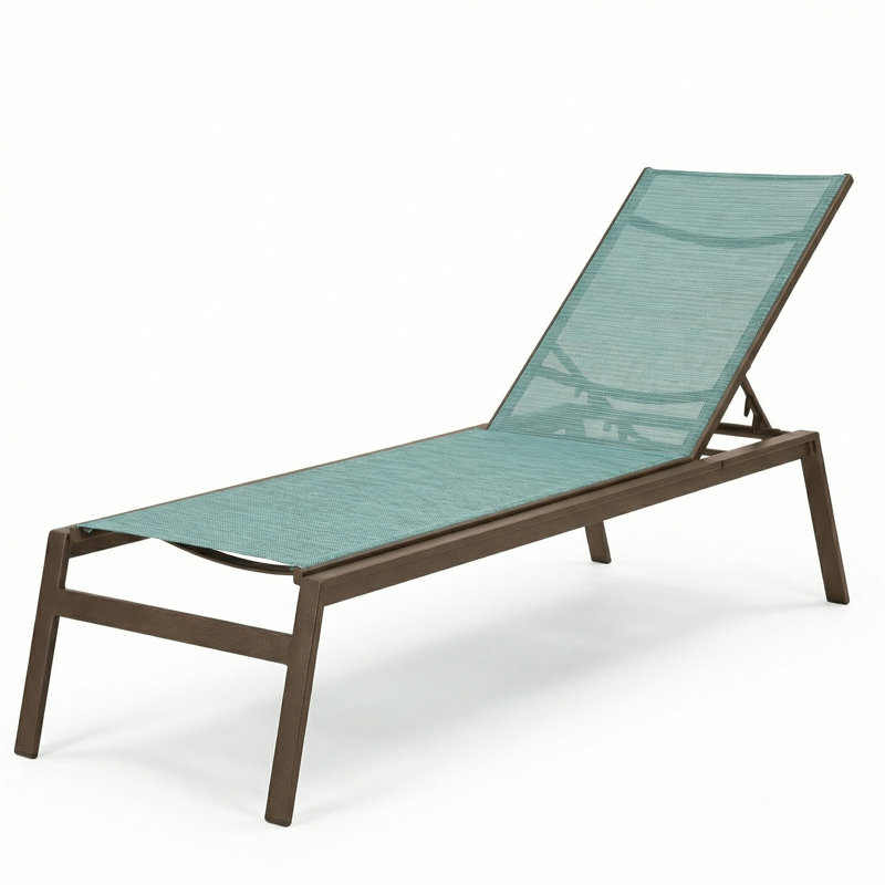 Chaise, Dupione Aquamarine Sling/Bronze Age
