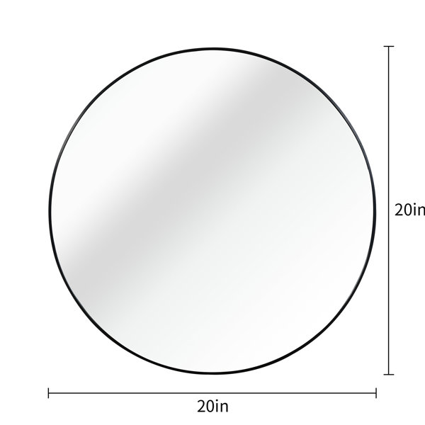 Trinx Bathroom 20 Inch Round Mirror Gold - Elegant, Shatterproof Film ...