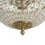 3-Light Antique Brass Crystal Bowl Flush Mount