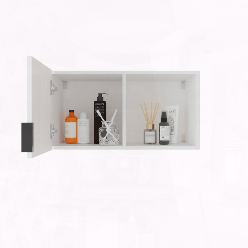 Pharmacie Kaser avec miroir et tablettes, option de position verticale ou horizontale, blanc