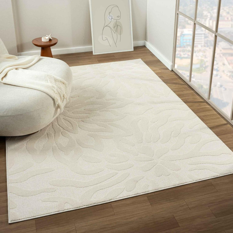Abstract Floral Area Rug, Rectangle 1'8" x 6'7.5"