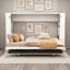 Lit escamotable double avec canapé et tablettes de rangement-1498722067