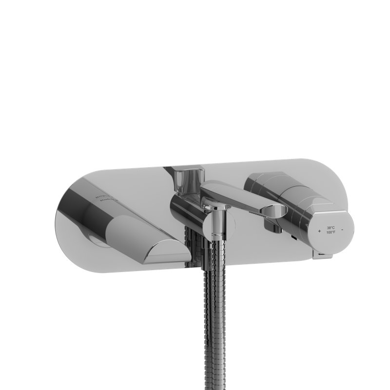 Parabola Wall-Mounted Thermostatic/Pressure-Balanced Bath Faucet Fitting, Chrome