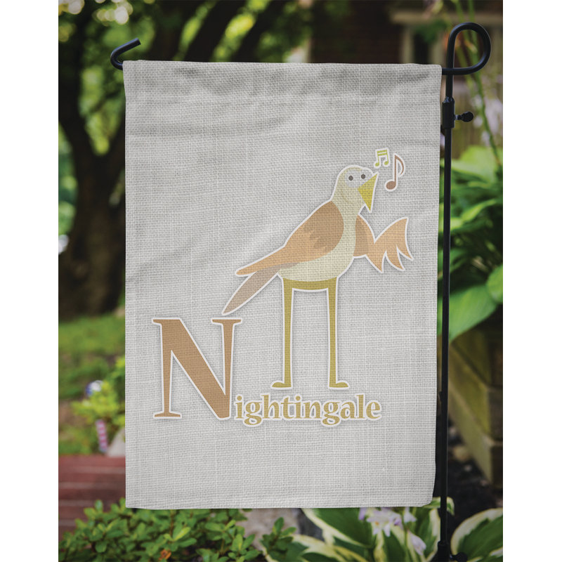 Alphabet n pour nightingale 2 côtés en polyester 15 x 11 po drapeau de jardin