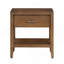 Table de chevet transitionnelle 1pc avec tiroir et tablette ouverte brun clair