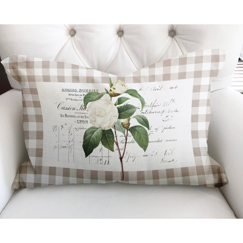 Housse et insert de coussin rectangulaire en coton Joelle, Taupe