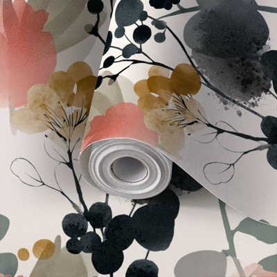 Peel and Stick Wallpaper Contact Paper Minimalist Nordic Botanical Print Sage Beige Wall Decor Self Adhesive and Removable 17.7in x 118in(45x300cm)