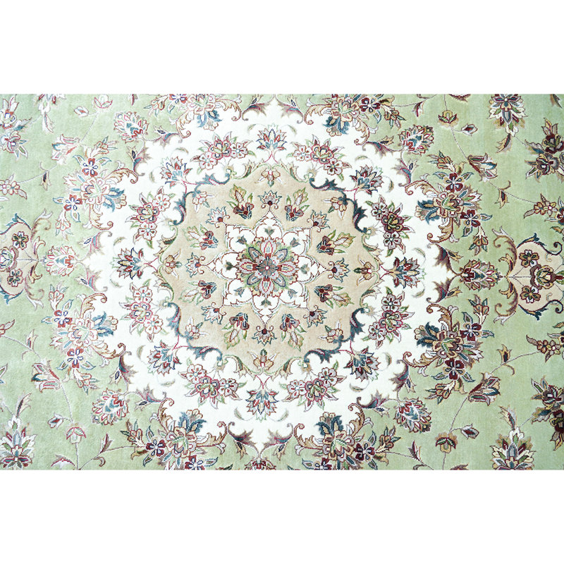 Tapis oriental noué à la main sable / ivoire / brun, Rectangle 6 pi x 9 pi