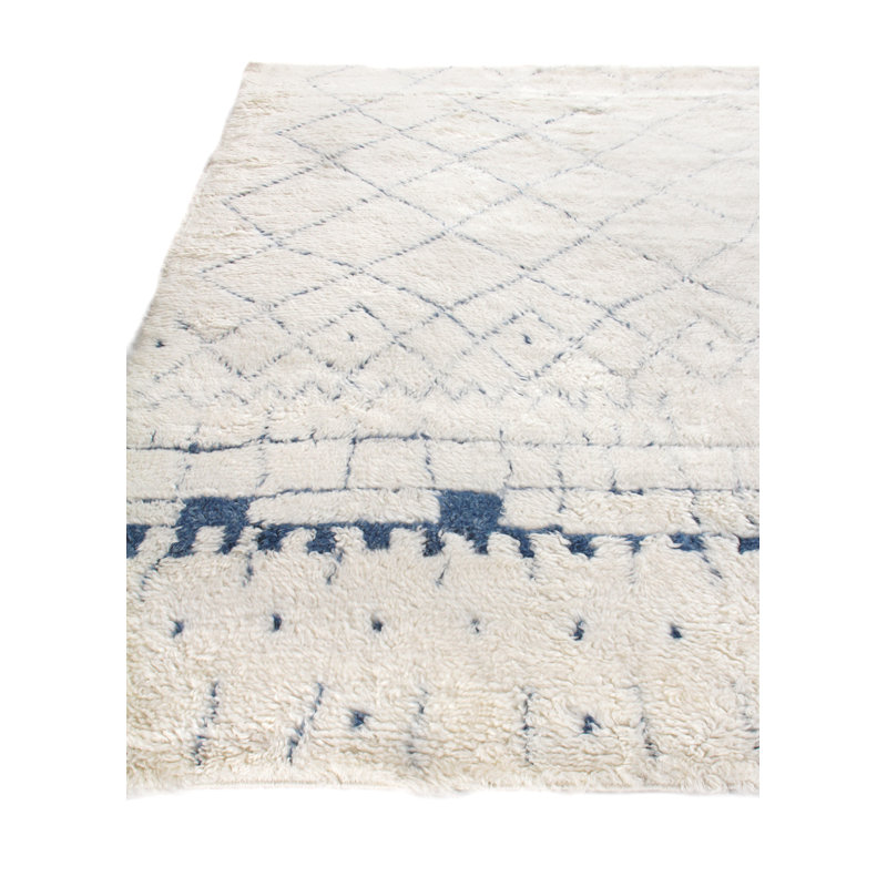Moroccan Wool Geometric Area Rug, Rectangle 10' x 14'