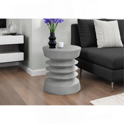 Accent Table/ 25"H/ Indoor Or Outdoor/ Side Table/ End/ Bedroom/ Living Room/ Nightstand/ Round/ Contemporary/ Modern
