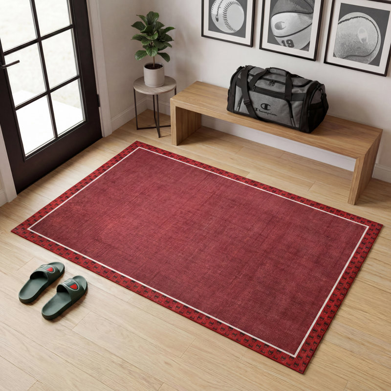 Tapis lavable imprimé Chenille Champion Carter, Red Multi, 3' x 5'