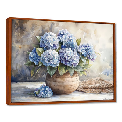Hortensias dans un décor de rêve I - Hydrangea, art mural encadré